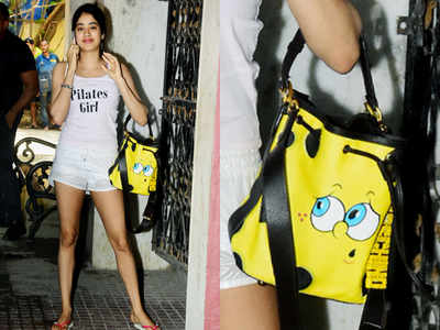 Can you guess the price of Janhvi Kapoor's SpongeBob bag? - Times of India