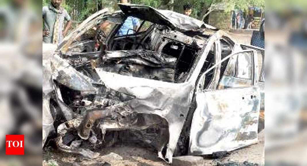 Jaipur boy dies as car goes up in flames after hitting tree | Jaipur ...