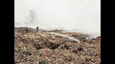 Noida: Six fire engines fight to put off landfill blaze