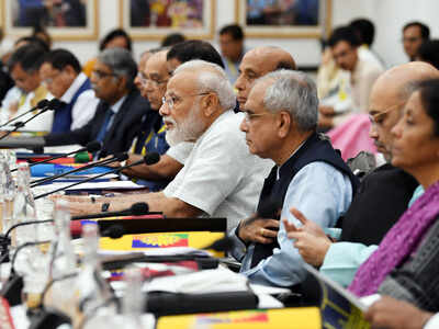PM Narendra Modi chairing the fifth meeting of the Governing Council of NITI Aayog, in New Delhi on Saturday. (ANI photo)