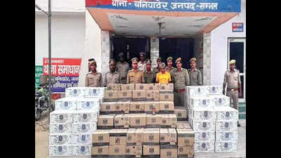 Uttar Pradesh: 217 cartons of illicit liquor seized in Sambhal, one held