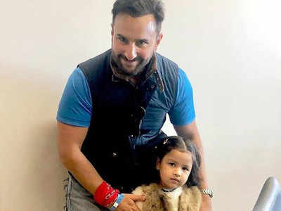 Ind vs Pak: Saif Ali Khan strikes a pose with MS Dhoni’s daughter Ziva