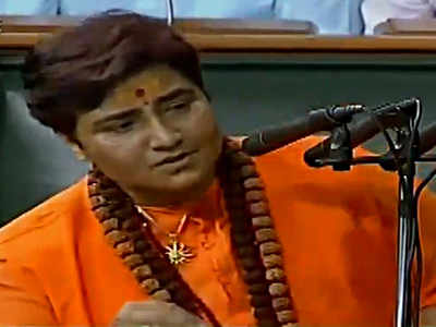Opposition protests against Pragya Thakur for adding guru's name in oath