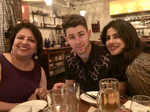 Priyanka Chopra, Nick Jonas and Madhu Chopra