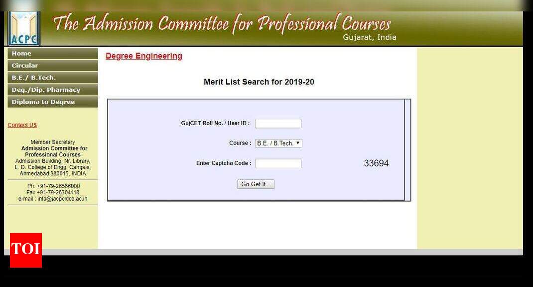 gujcet 2019 final merit list released at jacpcldceacin