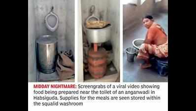 Clip of midday meal being cooked near toilet goes viral
