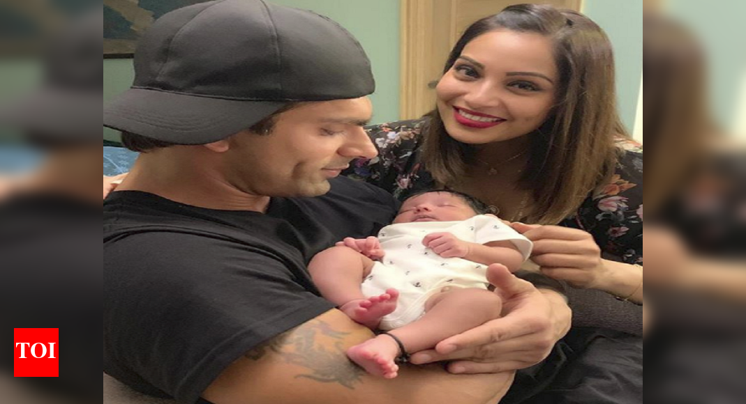 Bipasha Basu and Karan Singh Grover cuddling Vivan Bhathena's newborn ...