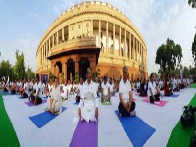 JD(U) ministers join Yoga Day celebrations in Patna, Nitish Kumar conspicuous by absence