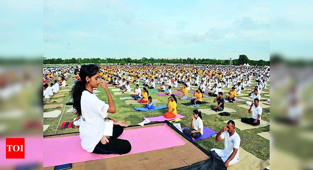 70,000 people gather at Mysuru’s race course to celebrate International ...