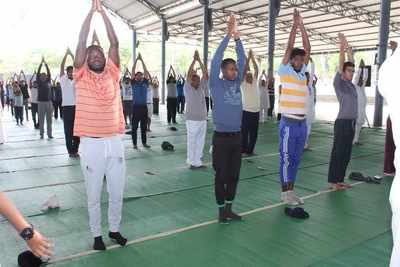 Yoga day celebrated in Shivaji University
