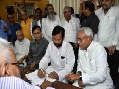 Union minister Ram Vilas Paswan files nomination papers for Rajya Sabha bypoll