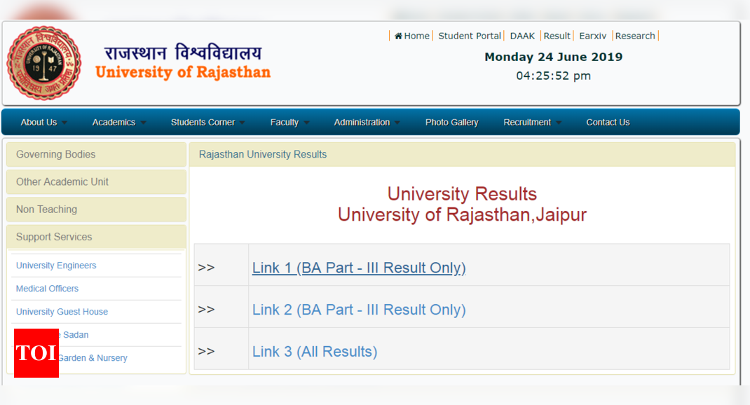 Uniraj Result 2019 Rajasthan University Ba Part Iii Result Declared Uniraj Ac In Times Of India