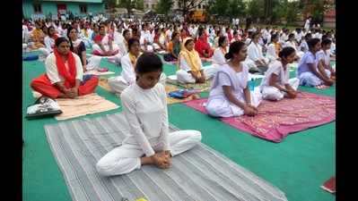 Yoga day celebrated in the city