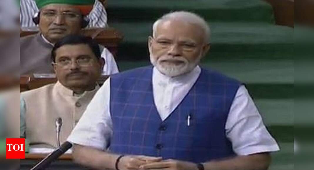 PM Narendra Modi addresses Lok Sabha, reminds Congress of Emergency ...