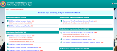 JNVU Result 2019: Jai Narain Vyas University semester exam results announced @jnvuiums.in, here's link
