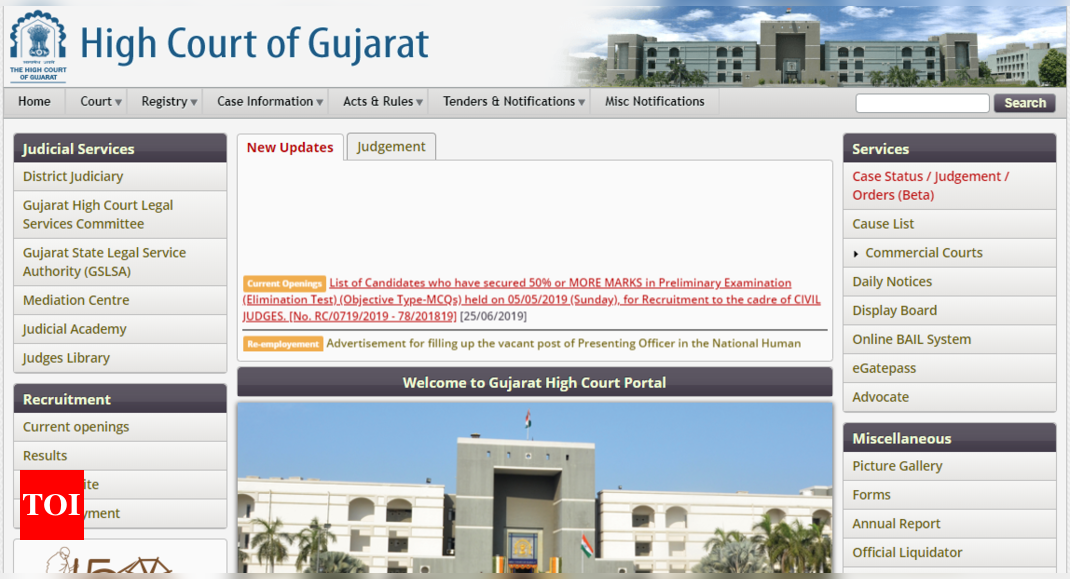 Gujarat High Court Civil Judge prelims result declared ...