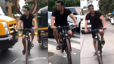 Salman Khan trolled for ‘zig-zag’ cycling video, fan tags Mumbai Police