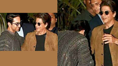 Fanboy moment! Ayushmann Khurrana welcomes Shah Rukh Khan at 'Article 15' screening