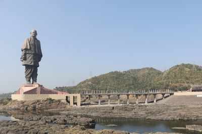 Rain drips inside Statue of Unity’s viewing gallery