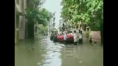 Mumbai: Fire brigade uses boat to save woman