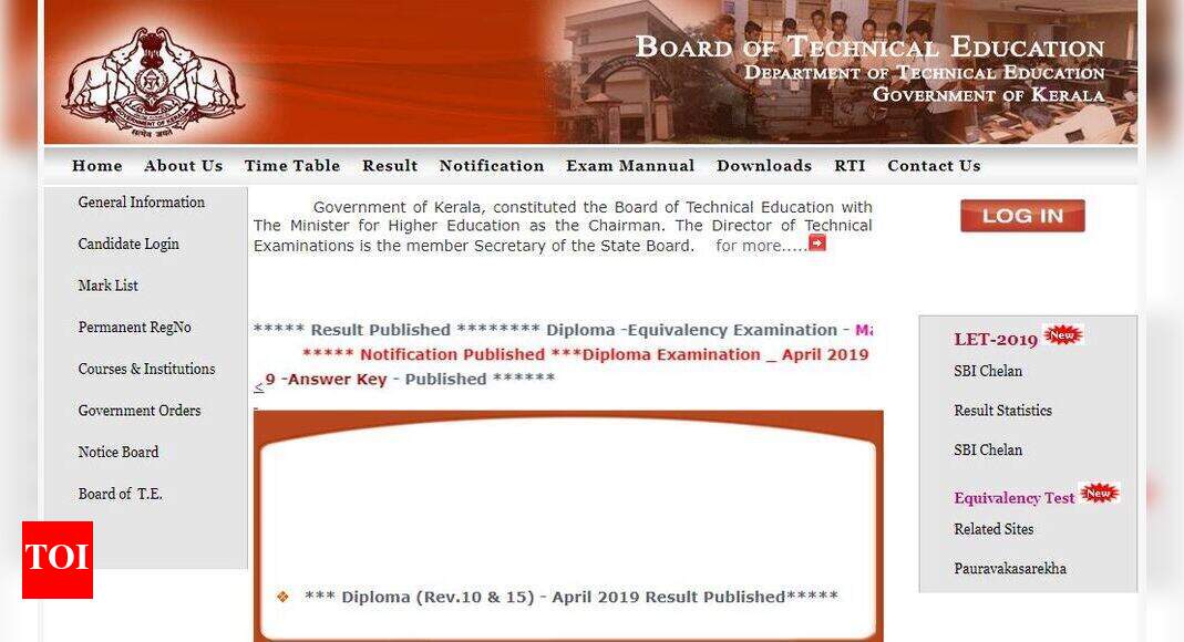 TE Kerala diploma result 2019 released at check here