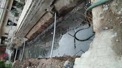 leak of sewage water left unattended