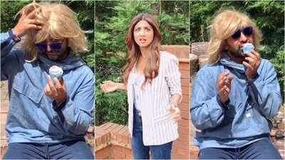 Shilpa Shetty shares hilarious Sunday binge video featuring hubby Raj Kundra in a blonde wig imitating her