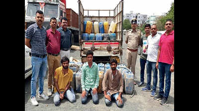 Pilfered diesel worth Rs 1.45 lakh seized; three held