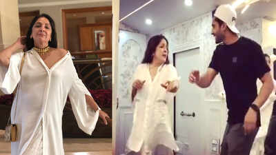 Watch the latest internet sensation Neena Gupta shaking a leg with Jassie Gill