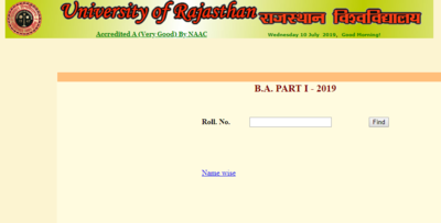 Uniraj Result 2019: Rajasthan University BA Part I 2019 result declared @uniraj.ac.in, here's link