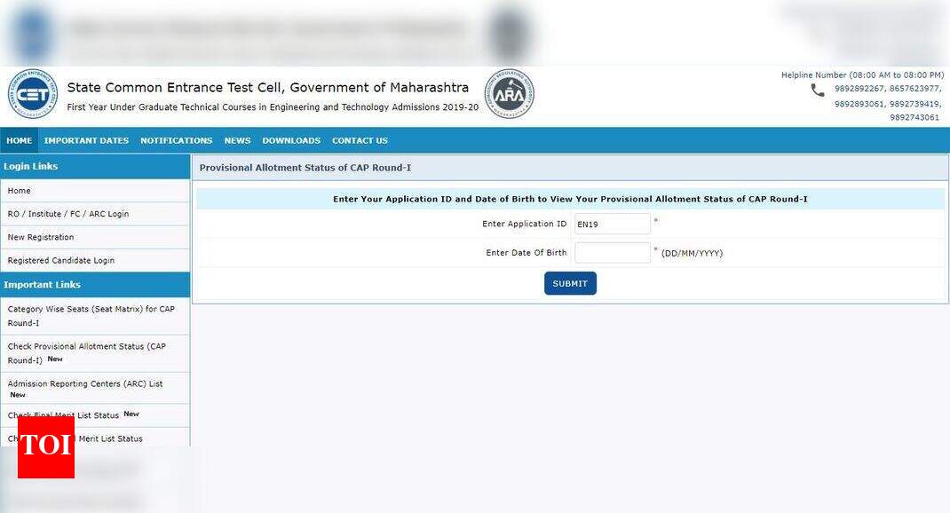 Mht Cet 2019 Provisional Allotment Result Released At Fe2019 Mahacet Org Times Of India Mht Cet 2019 Provisional Allotment Result Released At Fe2019 Mahacet Org Times Of India