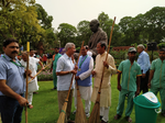 Pictures of Swachhta Abhiyan at the Parliament organised by the Lok Sabha speaker, Om Birla...