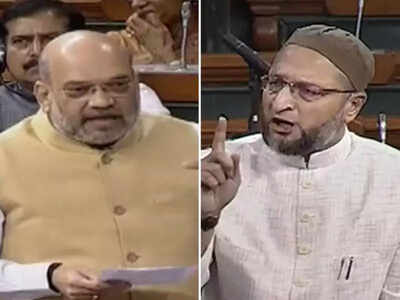 AIMIM leader Asaduddin Owaisi interrupts BJP MP, Amit Shah hits back