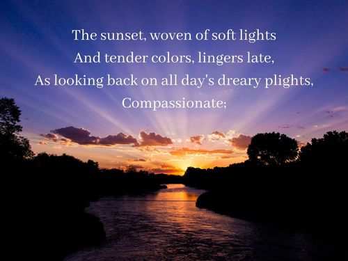 Poems About Sunsets And Love