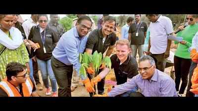 As part of TOI’s green drive, 1,500 saplings planted at University of Hyderabad