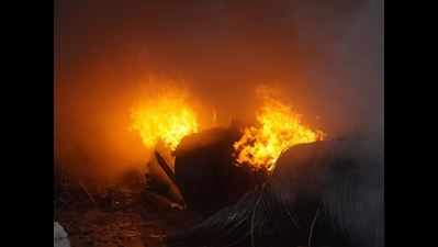 Massive fire engulfs Tata telecom company’s godown, spreads to two adjacent factories