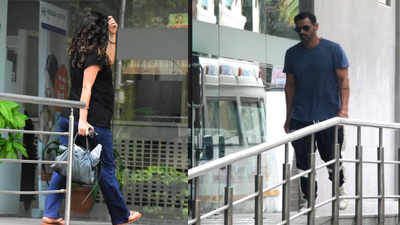 Arjun Rampal and pregnant girlfriend Gabriella Demetriades spotted outside hospital