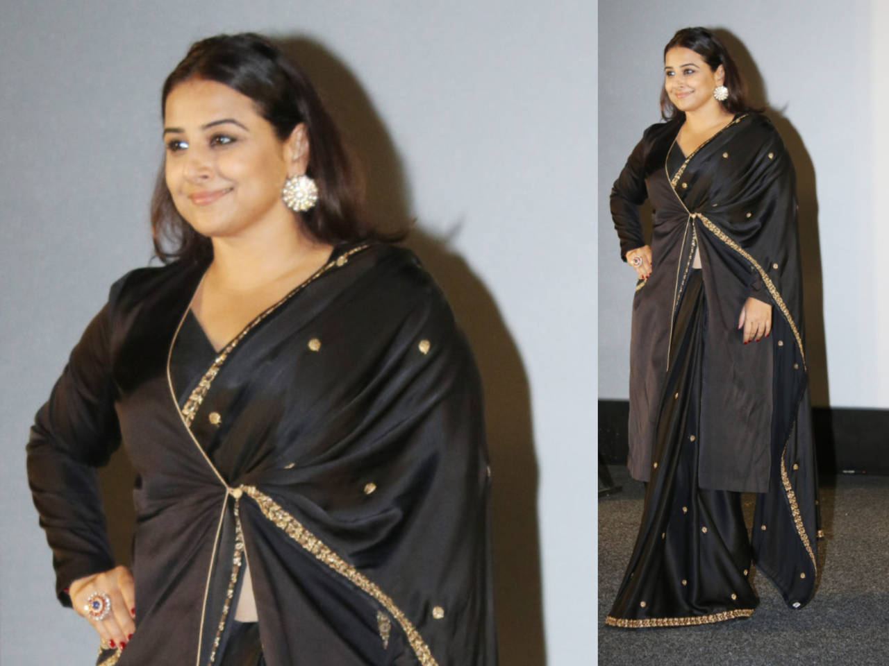 Vidya Balan just showed us how to wear a jacket with sari! - Times of India