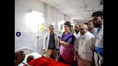 Uttar Pradesh: Priyanka Gandhi meets villagers injured in Sonbhadra clash