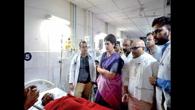 Priyanka Gandhi visits BHU, meets Sonbhadra massacre victims