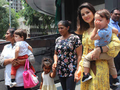 Spotted: Sunny Leone enjoys a perfect Saturday with kids in Juhu