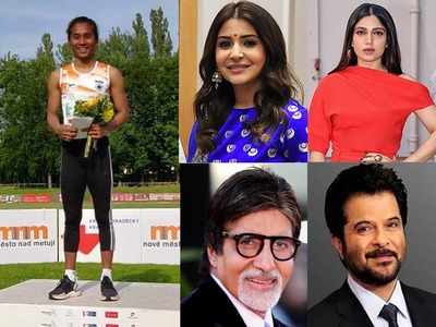 Hima Das wins 5th Gold: Bollywood actors Amitabh Bachchan, Anushka Sharma, Anil Kapoor and others congratulate the athlete on her big win!