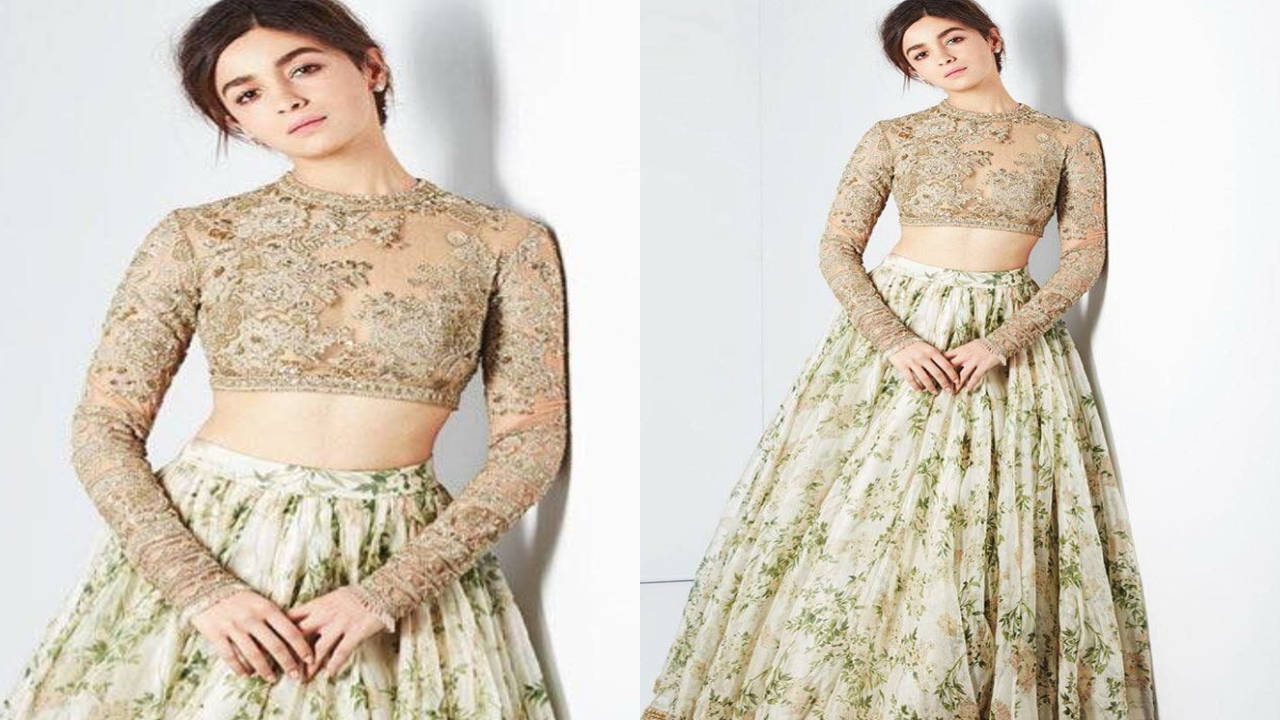 Alia Bhatt adds sizzling touch to Diwali with her look in blue Sabyasachi  lehenga