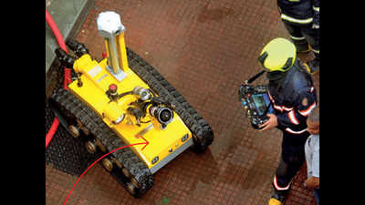 Fire Robot on job but locals not impressed