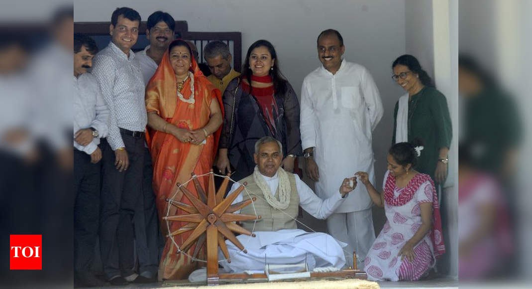 Acharya Dev Vrat Takes Charge As New Governor Ahmedabad News Times Of India 7086