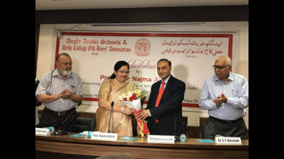Anglo Arabic Schools and Delhi College Old Boys’ Association felicitates Najma Akhtar for being the first woman VC of JMI