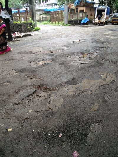 Worst road full of potholes