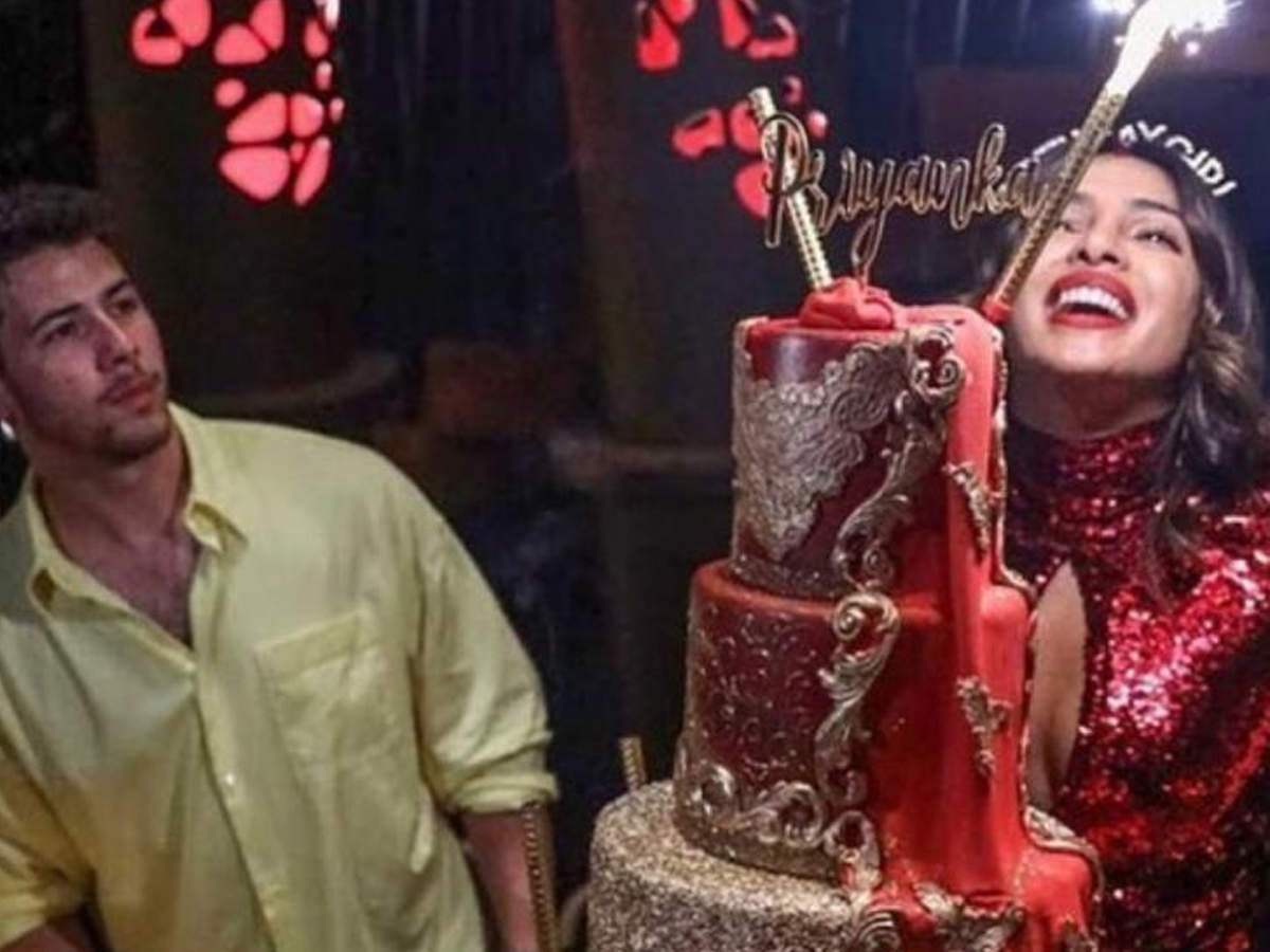 Deets Priyanka Chopra S Red And Gold Birthday Cake Costs For This Much Amount Hindi Movie News Times Of India