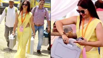 'Yellow saree-fame' UP poll official Reena Dwivedi dances to Sapna Choudhary's song, video goes viral