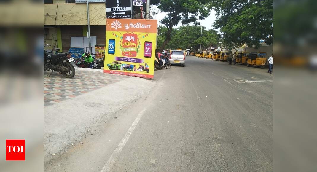 illegal banners blocking the road Times of India